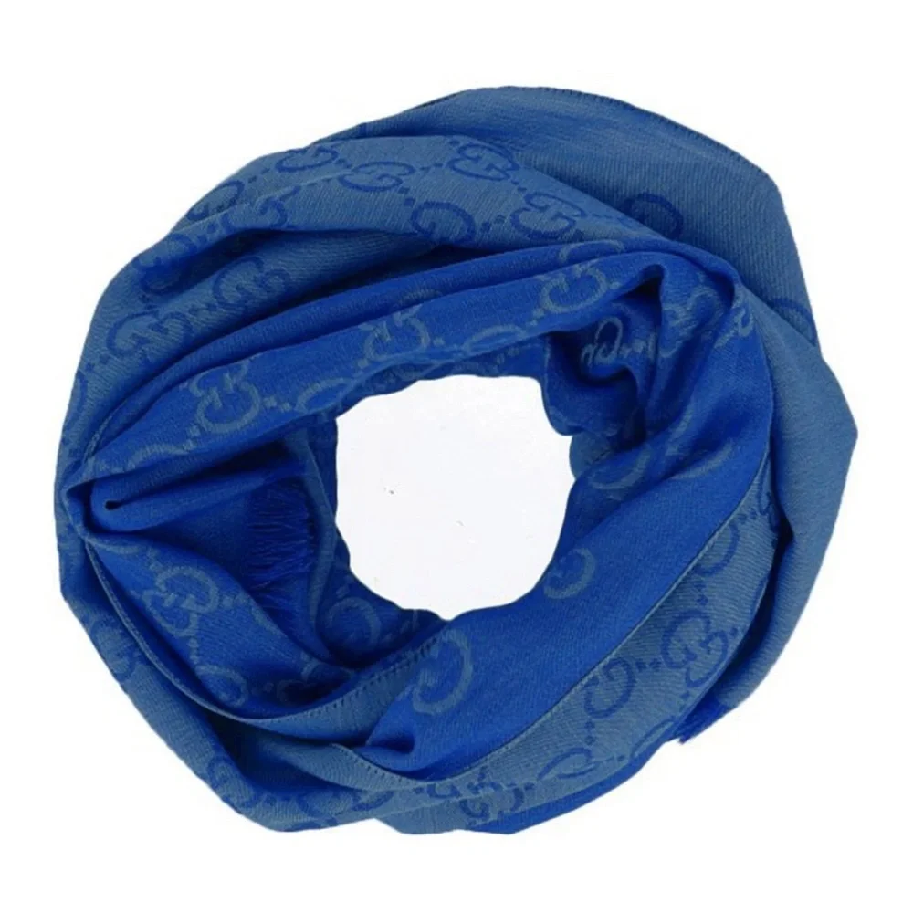 Gucci Blue Monogram GG Monogram Jacquard Scarf